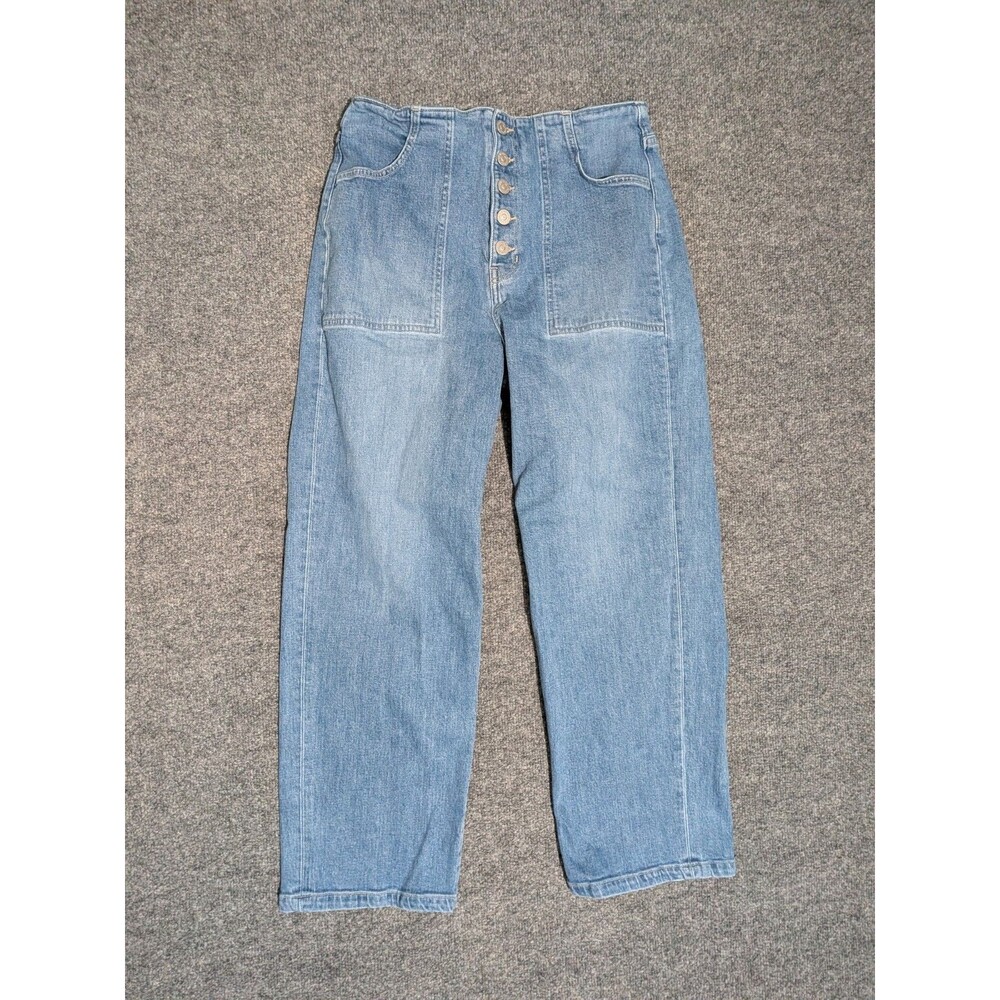 Veronica Beard Jeans Womens 29x26 Crosbie Wide Crop Denim Blue